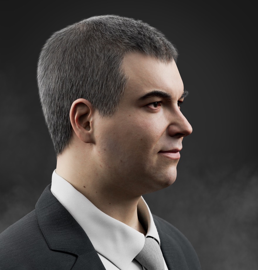 Konstantin Novoselov 3D Model Side View